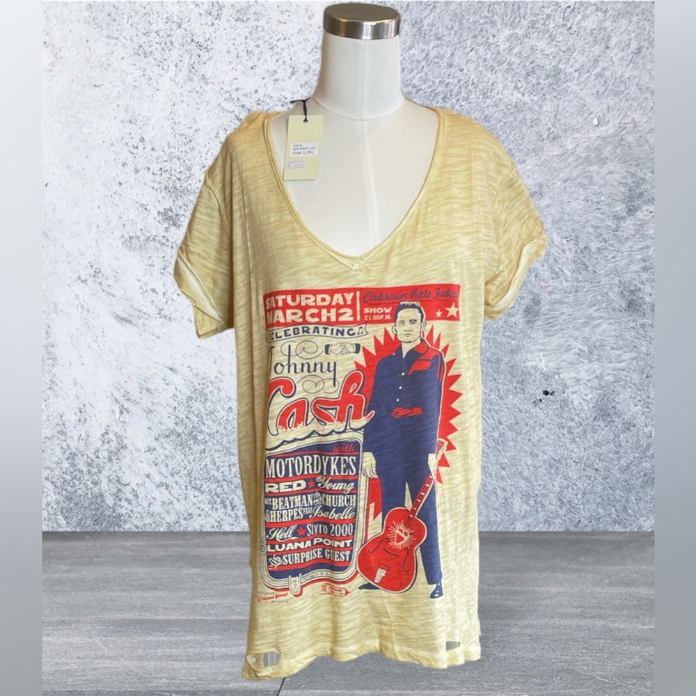 Jaded Gypsy- Johnny Cash vintage tea stained T’shirt